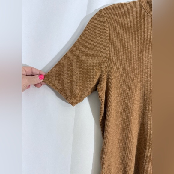 Joie Super Soft Ribbed Mock Neck Lightweight Sweater Top With Short Sleeves - Picture 3 of 9